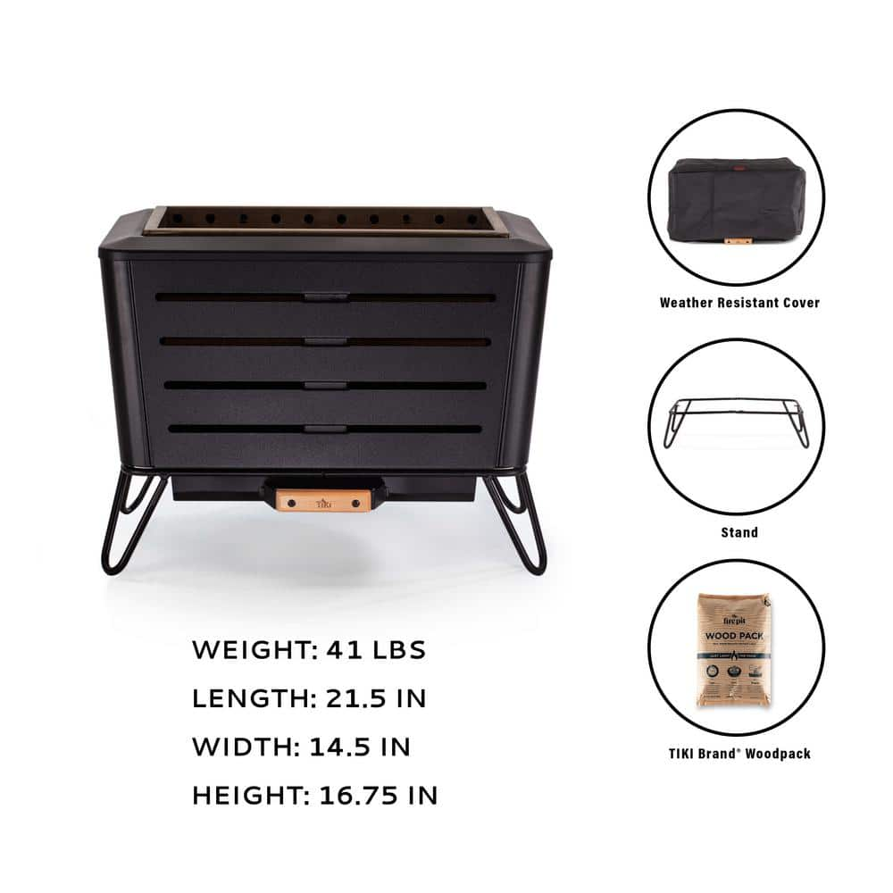 TIKI 21.5 in. Retreat Smokeless Fire Pit Metal Black 112000268