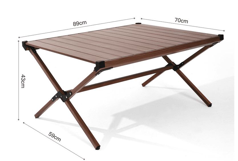 Ozark Trail Aluminum Roll-Top Camping Table， Dark Brown