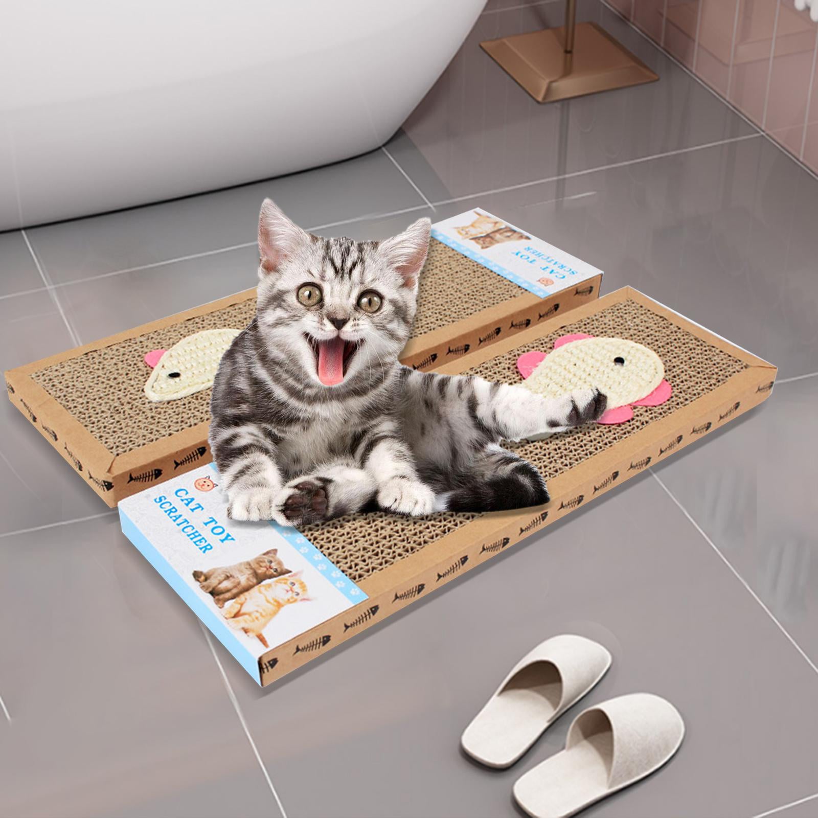 2 Pieces Pet Cat Scratcher Pads Cat Toy Corrugated Cardboard Cats Scratching