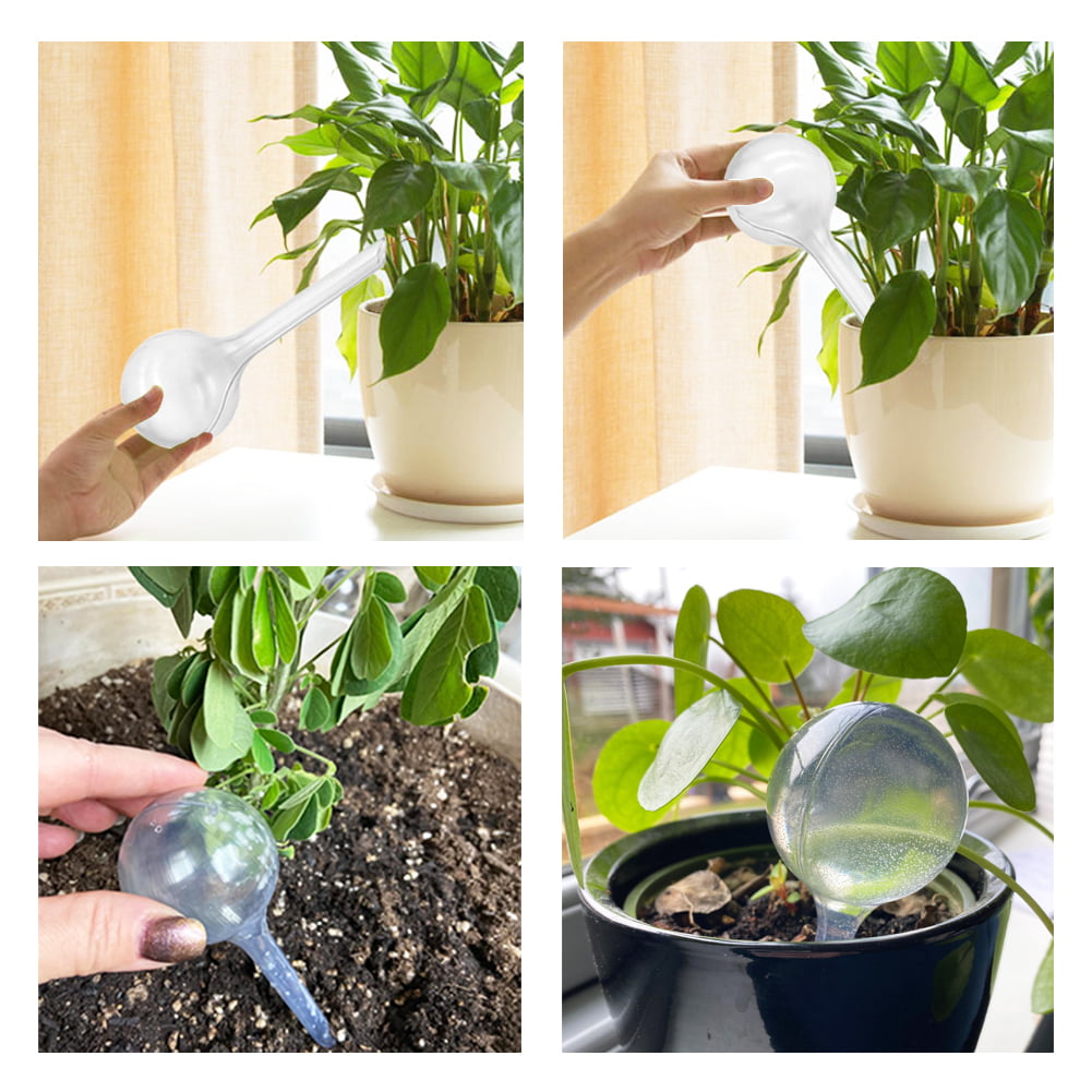 10 Pack Clear Plant Watering Globes，Plastic Self Watering Bulbs for Indoor Plants，Garden Water Device Automatic Plant Waterer Indoor Outdoor