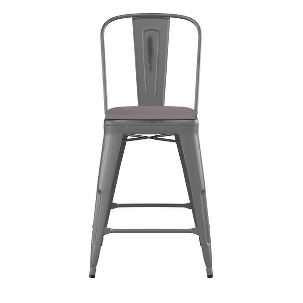 All-Weather Counter Height Stool with Poly Resin Seat