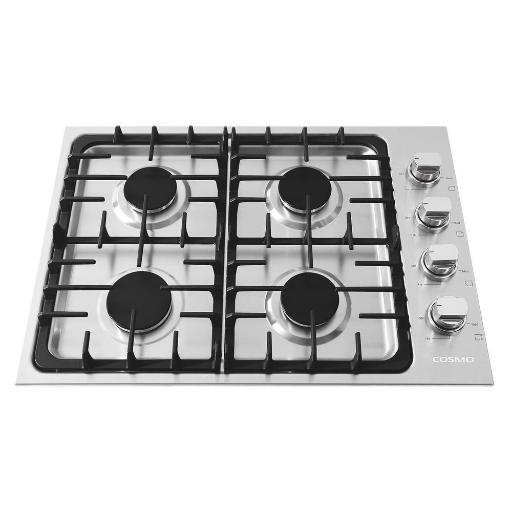 Cosmo 30 in Gas Cooktop in Stainless Steel with 4 Italian Made Burners