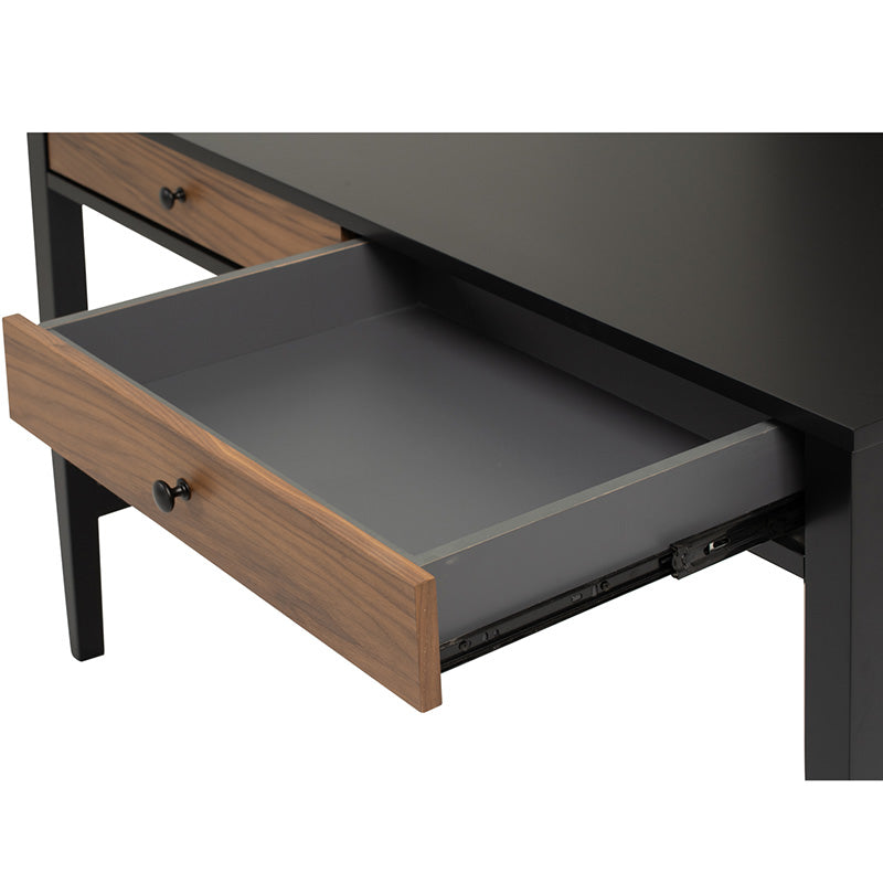 CONALL Study Desk 120cm - Walnut & Black