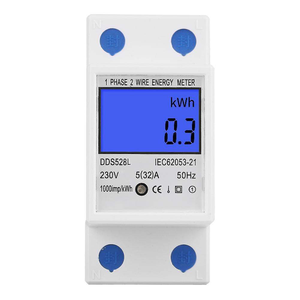 5-32a 230v 50hz Lcd Backlight Single Phase Energy Meter Watt Kwh Meter Din Rail Mounting