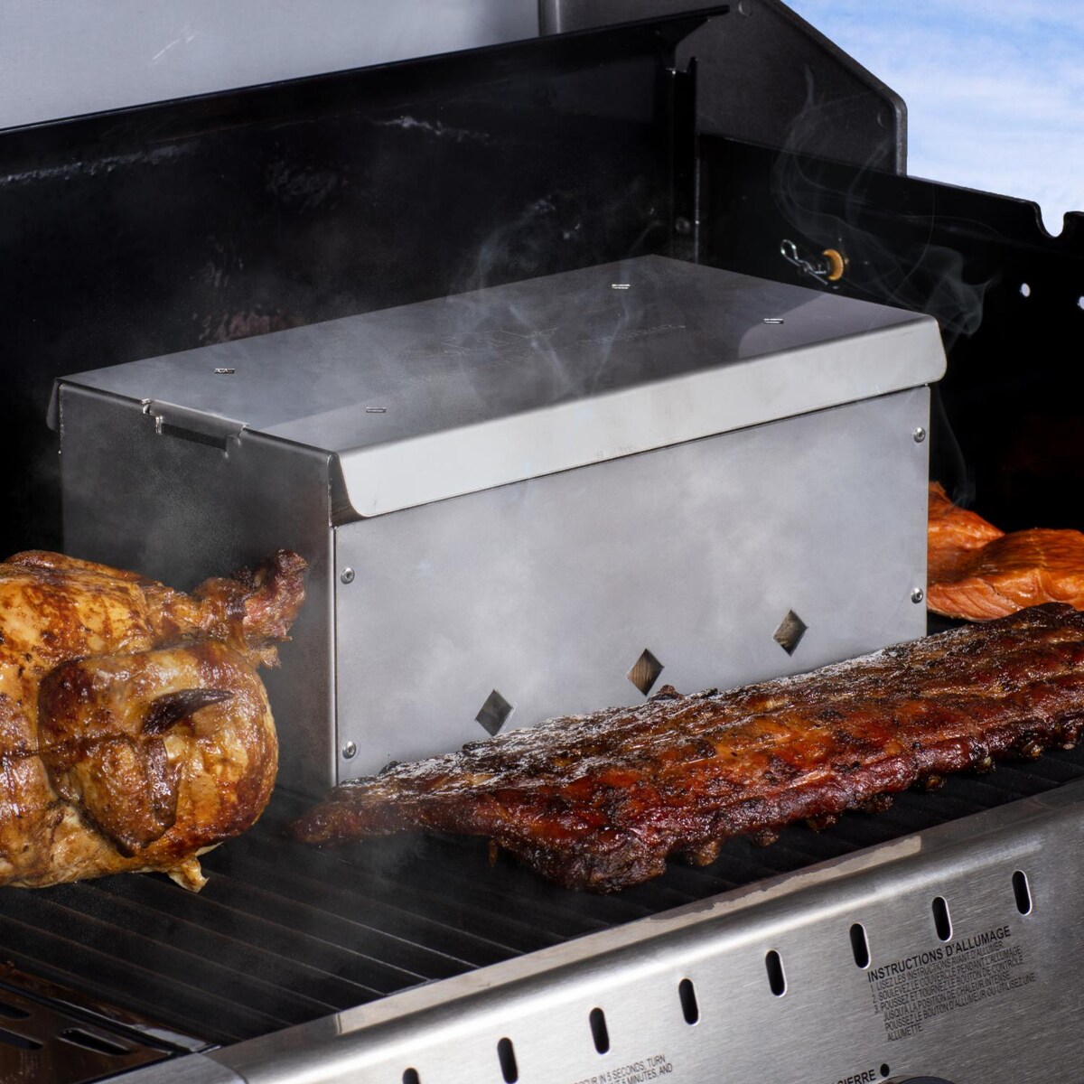 DiamondKingSmoker Stainless Steel Large Smoker/Cooker Smoker Box