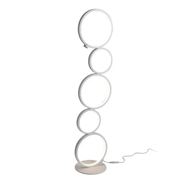 35.5'' White 5 Rings Standing LED Floor Lamp