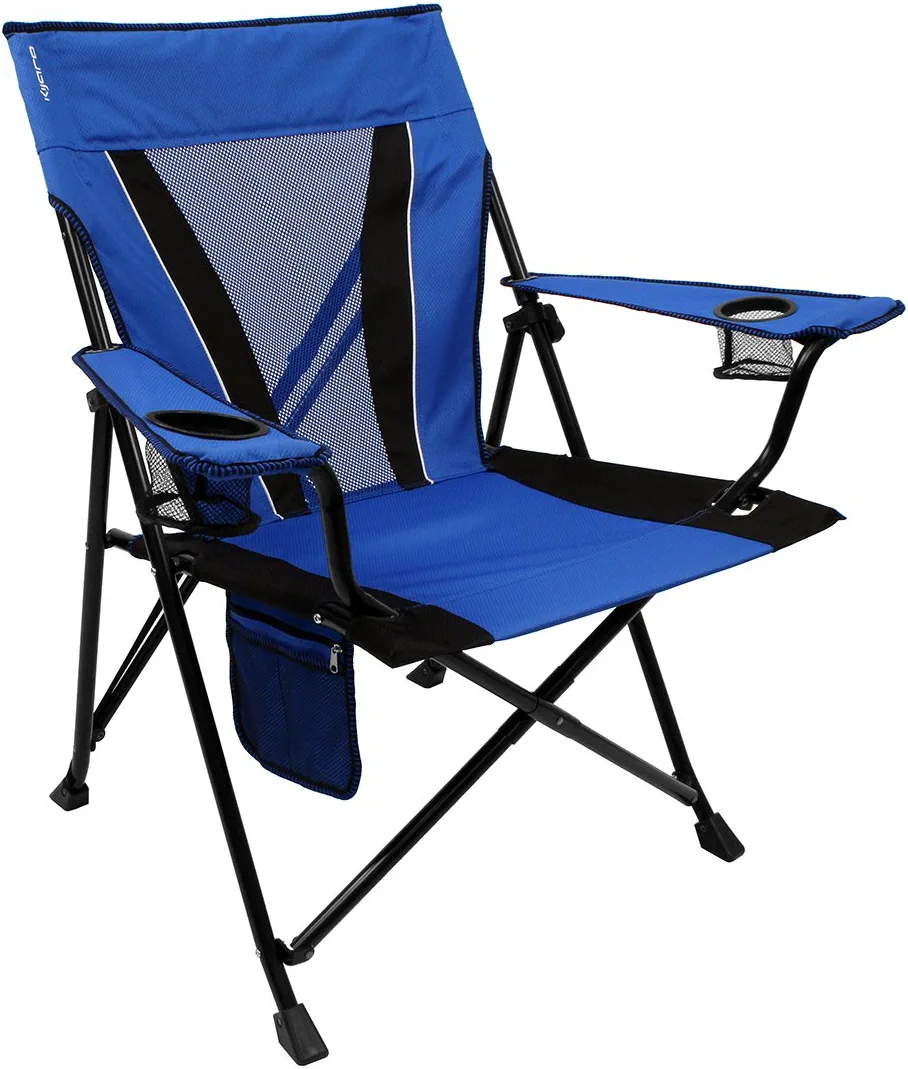 Kijaro XXL Dual Lock Portable Camping Chair - Supports Up To 400lbs - Enjoy the Outdoors in a Versatile Folding Chair， Sports Chair， Outdoor Chair and Lawn Chair (Madives Blue)