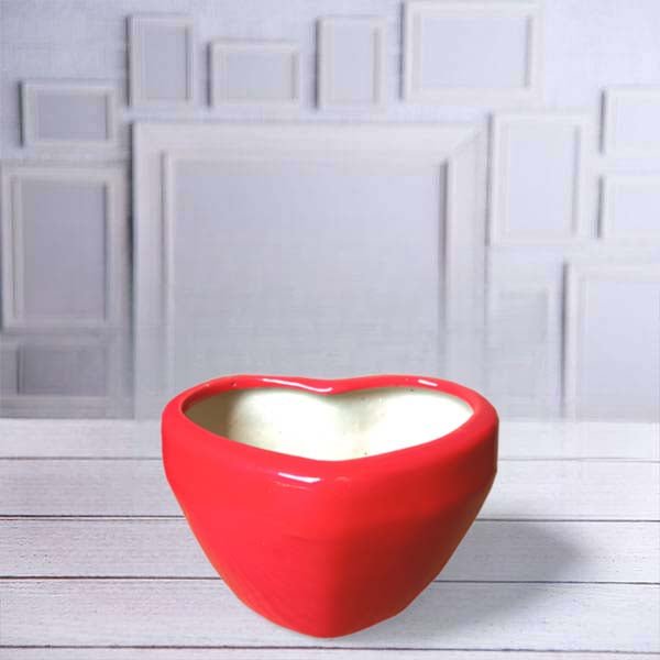 4.5 inch (11 cm) Heart Shape Ceramic Pot