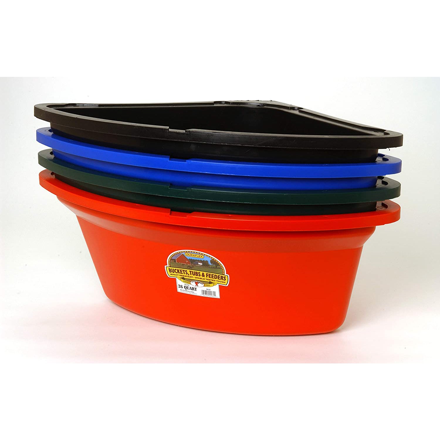 Little Giant PCF6BLUE Heavy Duty Plastic Corner Feeder Holds 6.5 Gallons， Blue)