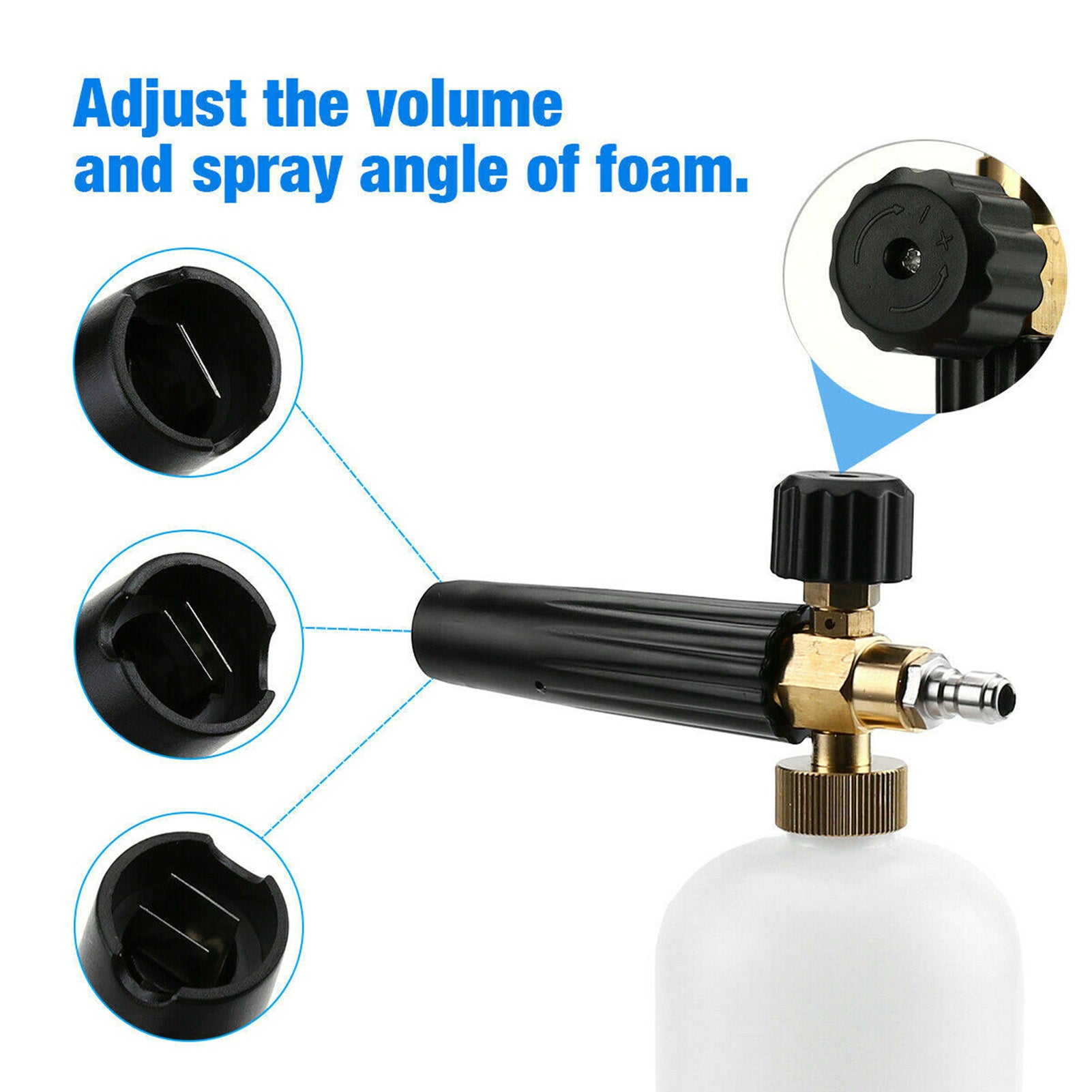 Snow Foam Lance Auto Pressure Washer Jet Quick Release Foam Sprayer with 1/4'' Inch Quick Connector & 5 Washer Nozzle Tips