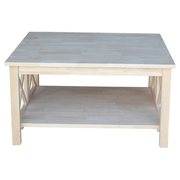 Hampton Square Coffee Table Unfinished International Concepts