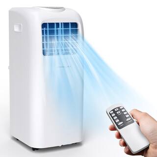 Costway 8000 BTU Portable Air Conditioner Cools 250 Sq. Ft. with Dehumidifier Remote in White OSP1-05