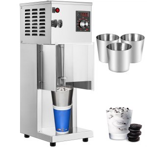 VEVOR 800W Electric Ice Cream Mixer Machine， 110V Ice Cream Blender， 10-Speed Levels Adjustable， Soft Serve Ice Cream Machine w/Splash-Proof Bezel， Commercial Ice Cream Make， Includes 3 Hand Cups