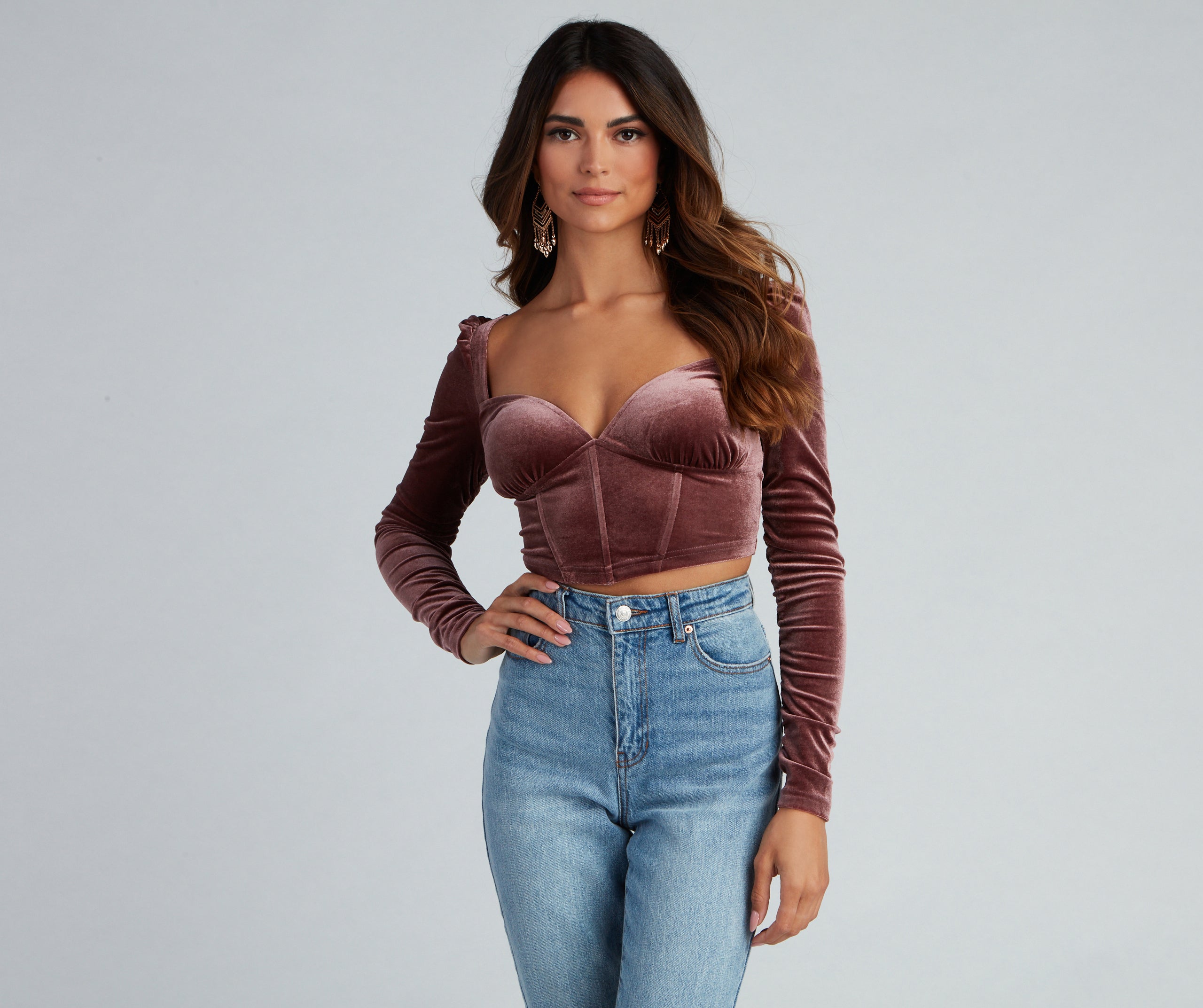 Luxe Velvet Corset Crop Top