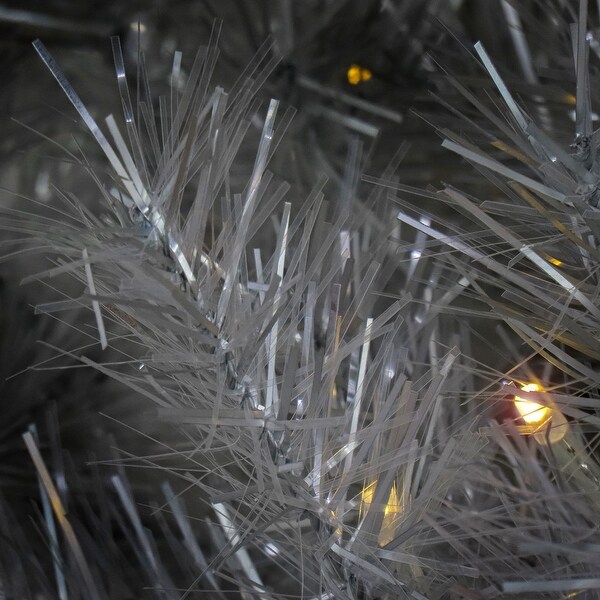 National Tree Company 7.5 ft. PreLit Crystal Silver Metallic Tree