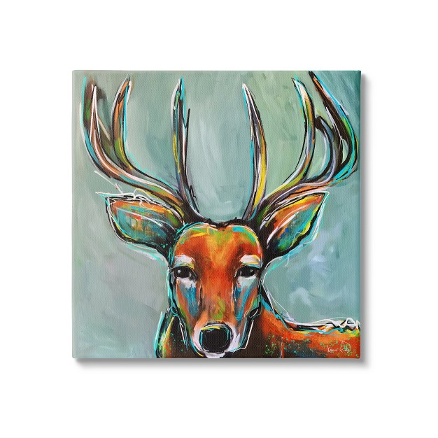 Stupell Industries Modern Urban Deer Painting Canvas Wall Art