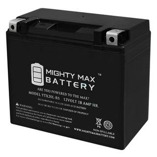 MIGHTY MAX BATTERY 12-Volt 18 Ah 270 CCA Rechargeable Sealed Lead Acid (SLA) Powersport Battery YTX20L-BS