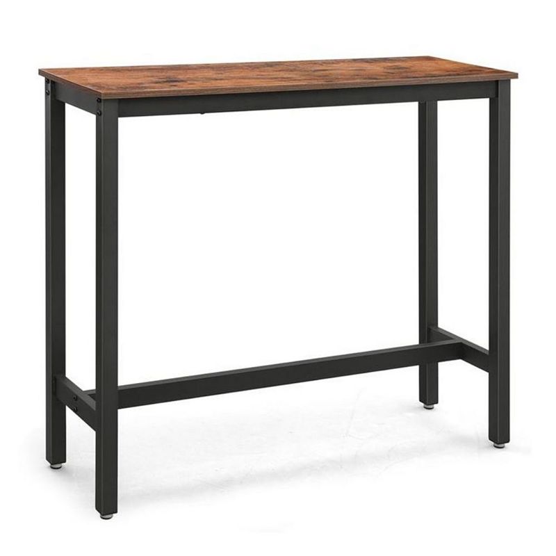 BreeBe Industrial Rustic Brown Narrow Bar Table