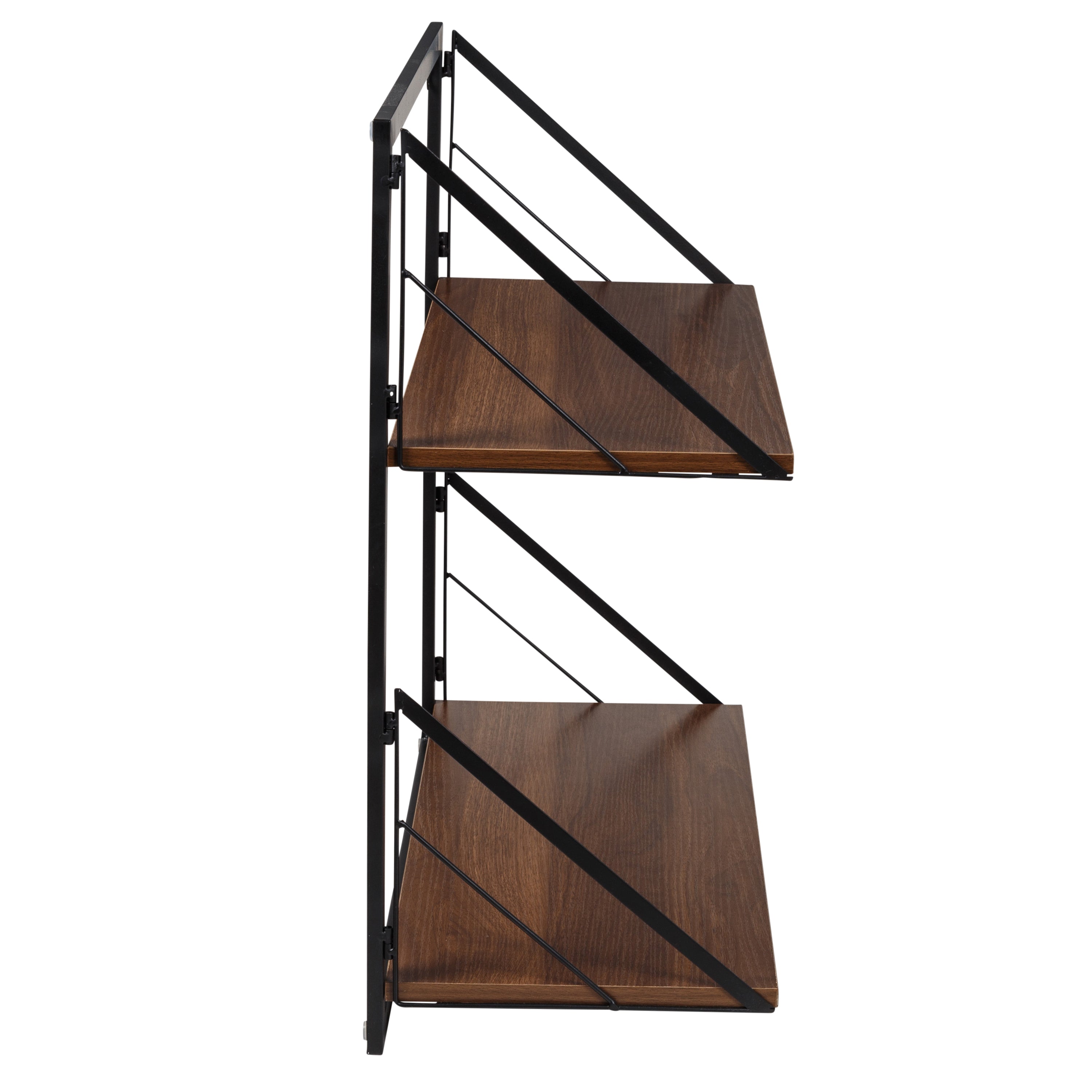 Honey-Can-Do 2-Tier Laundry Shelf W/ Wood, Walnut