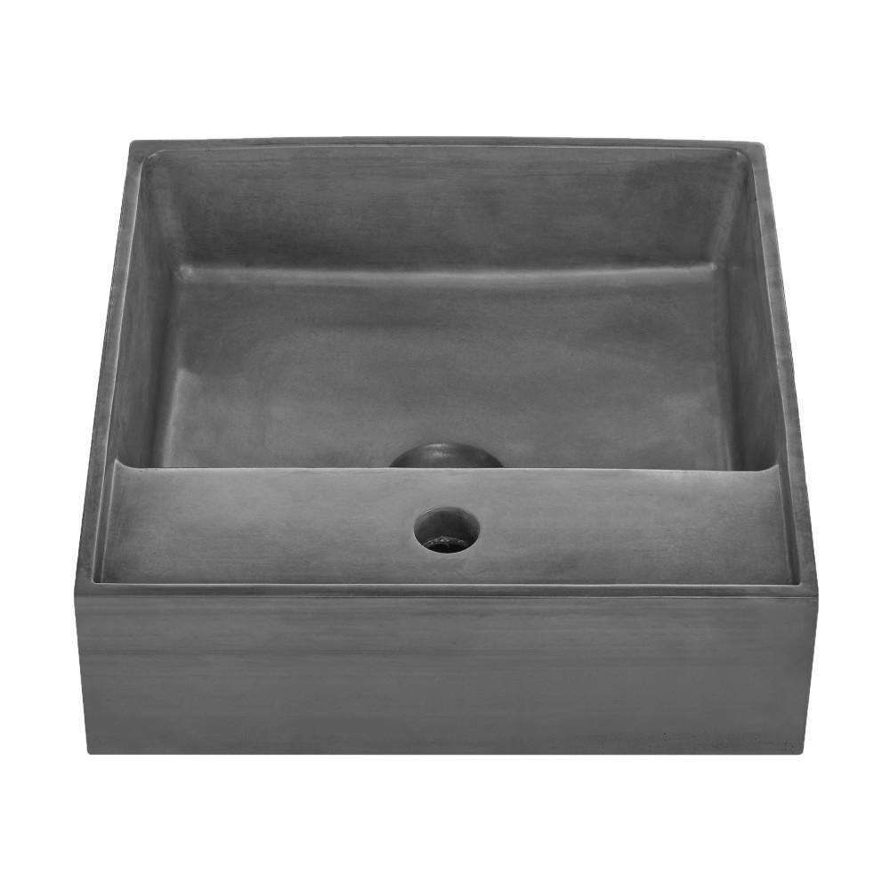 Swiss Madison Lisse 23.5 in. Concrete Rectangle Vessel Bathroom Sink in Dark Grey SM-VSC103E