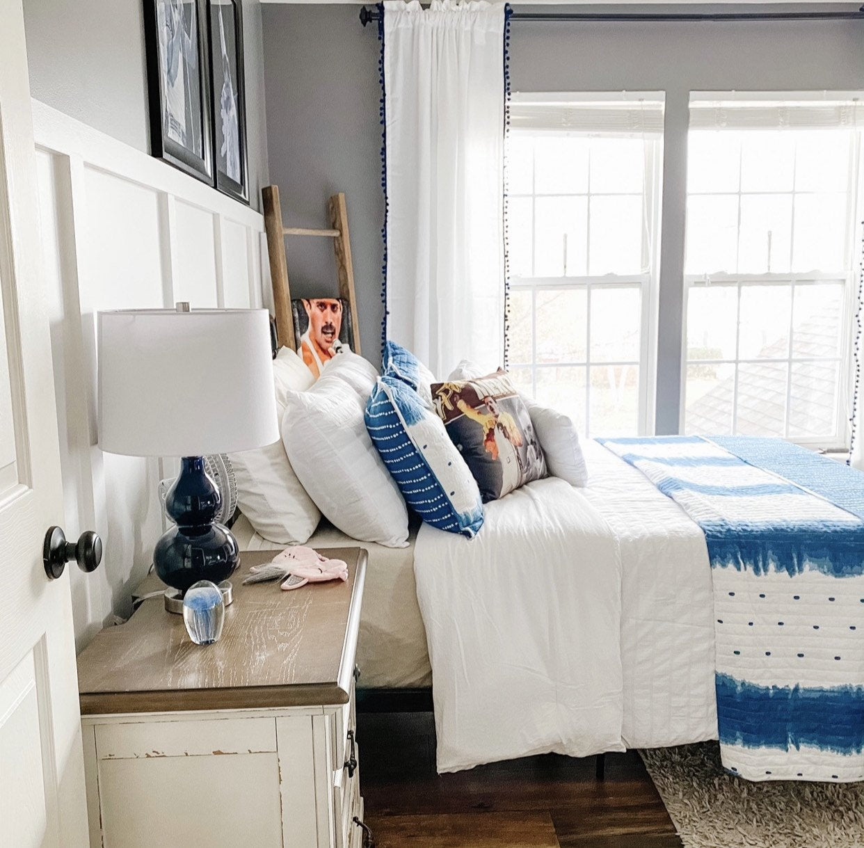 Bedding Bundle: Jane Shibori Quilt Set + Farmhouse Seersucker Comforter - Full/Queen