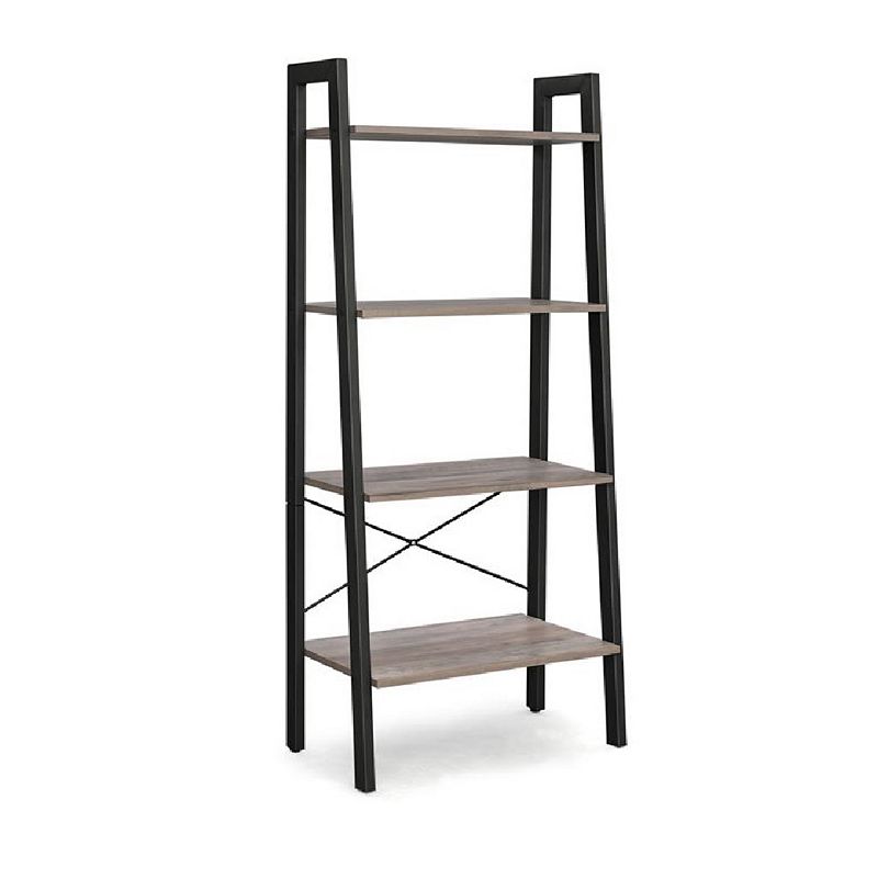 Industrial Ladder， 4-tier Bookshelf， Storage Rack Shelf Unit， Bathroom， Living Room