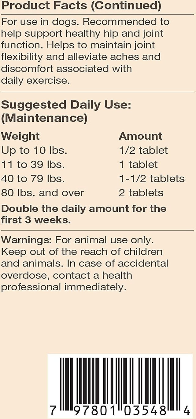 NaturVet Moderate Care Glucosamine DS Level 2 Max Formula Dog Tablets andndash; Pet Empire and Supplies