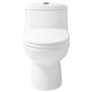 Whitehaus Collection Magic Flush 1-Piece 1.61.1 GPF Dual Flush Elongated Toilet in White WHMFL3222-EB