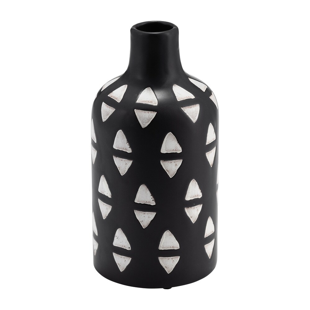 Black and White Decorative Ceramic Vase Contemporary 10\