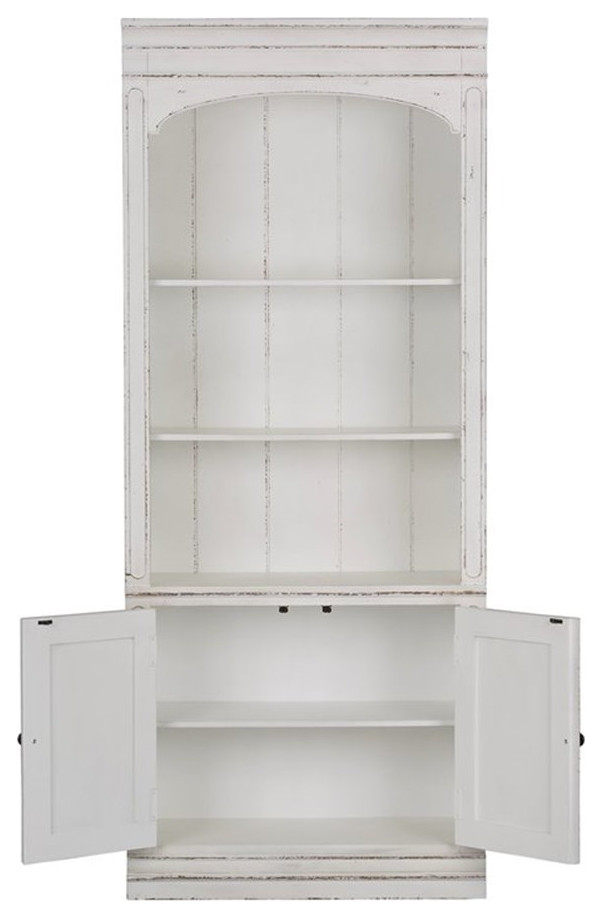 Magnolia Manor White Bunching Bookcase   Farmhouse   Bookcases   by Homesquare  Houzz