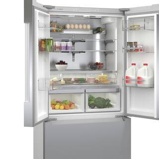 Bosch 800 Series 20.8 cu ft Smart Counter Depth French Door Refrigerator w Internal Water Dispenser  Ice in Stainless Steel B36CT81ENS