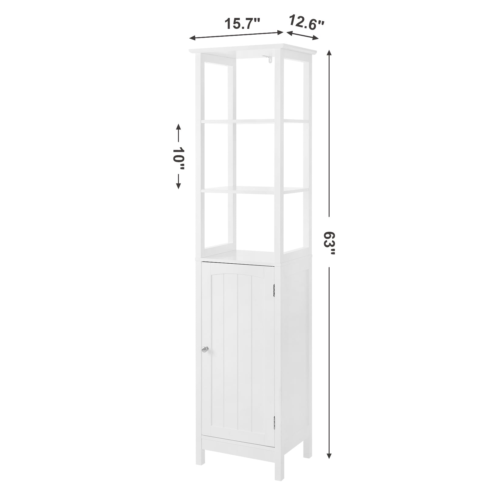 Vasagle Floor Cabinet, with 3-Tier Shelf, White