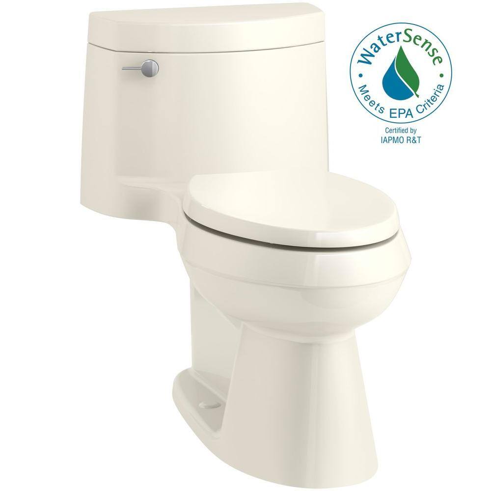 KOHLER Cimarron 1-piece 1.28 GPF Single Flush Elongated Toilet in Biscuit K-3619-96