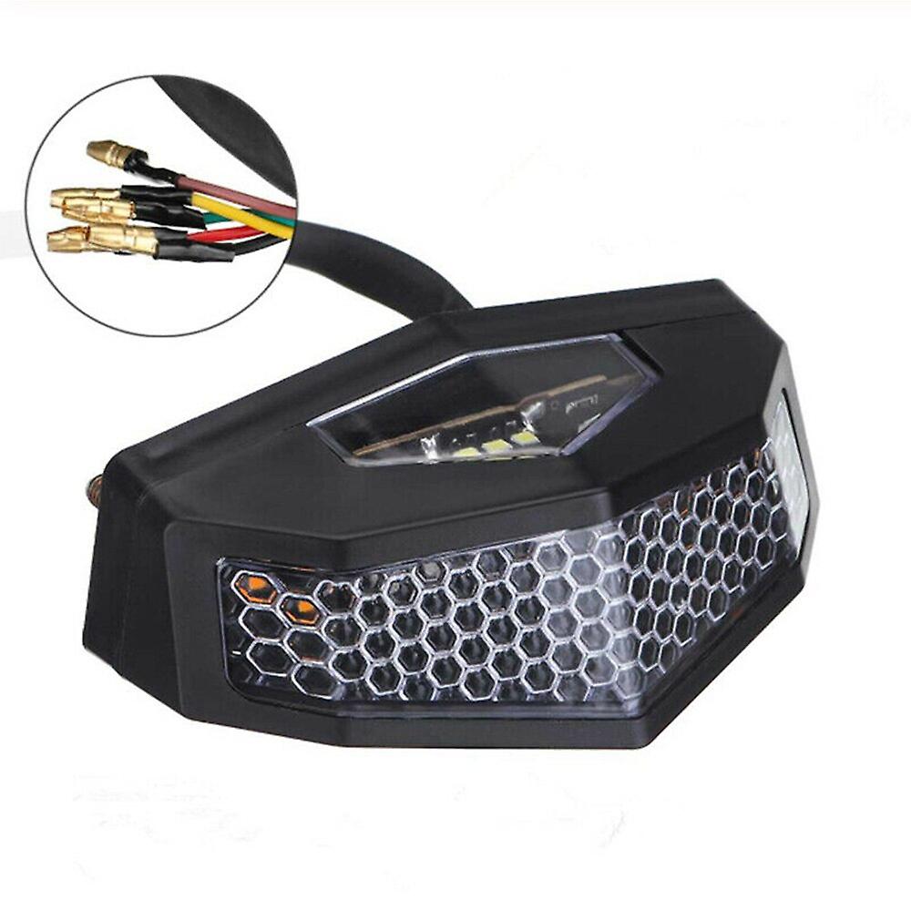 12v Universal Motorcycle Led Rear Fender Brake Stop Tail Light Motor Bike Turn Signal Lamp Retro Motocross License Plate Light