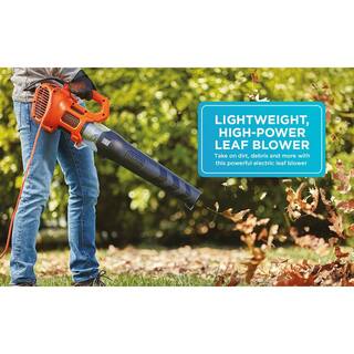 BLACK+DECKER 9 AMP 140 MPH 450 CFM Corded Electric Handheld Axial Leaf Blower BEBL750