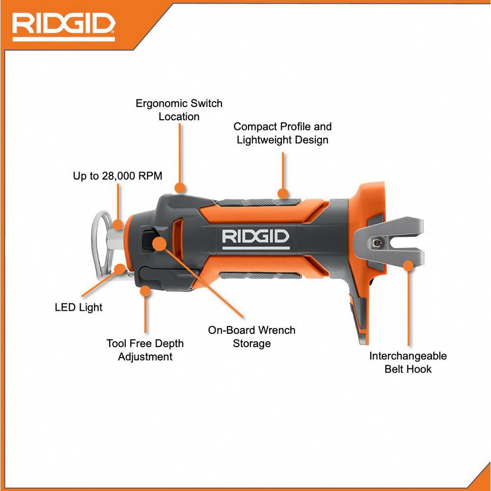 RIDGID 18V Drywall Cut-Out Tool R84730B