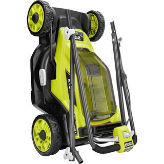 RYOBI ONE+ 18V 13 in. Cordless Battery Walk Behind Push Lawn Mower with 4.0 Ah Battery and Charger P1180