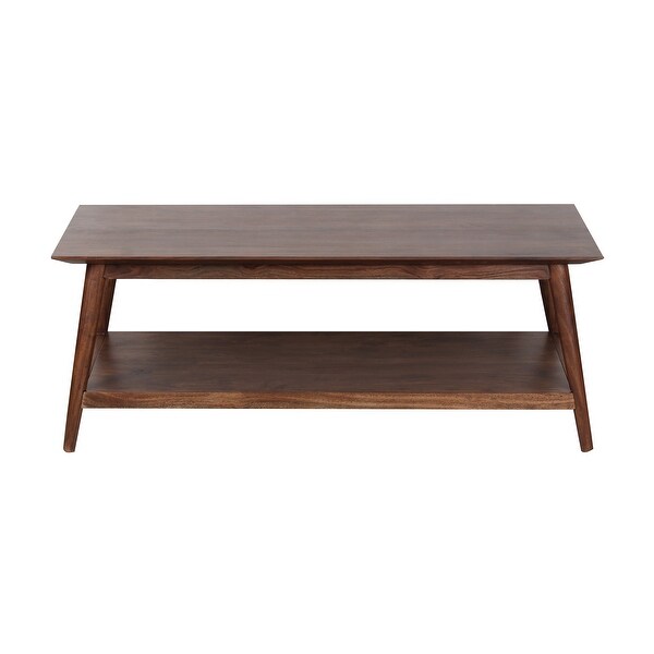 Porter Designs Portola Transitional Solid Acacia Wood Coffee Table， Brown