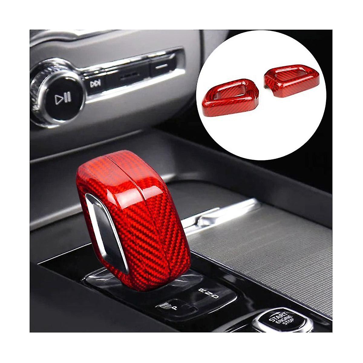 Car Gear Shift Knob Cover For Xc60 S90 C40 Xc90 V90 2022 Carbon Fiber Accessories Interior Sticker(