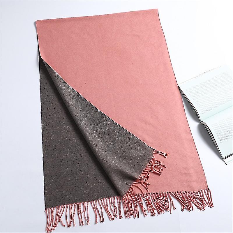 Winter Scarf For Women And Men， Double Colors Thick Shawl Wrap With Tassel， Unisex Long Large Warm Soft Scarf1pcsgreen