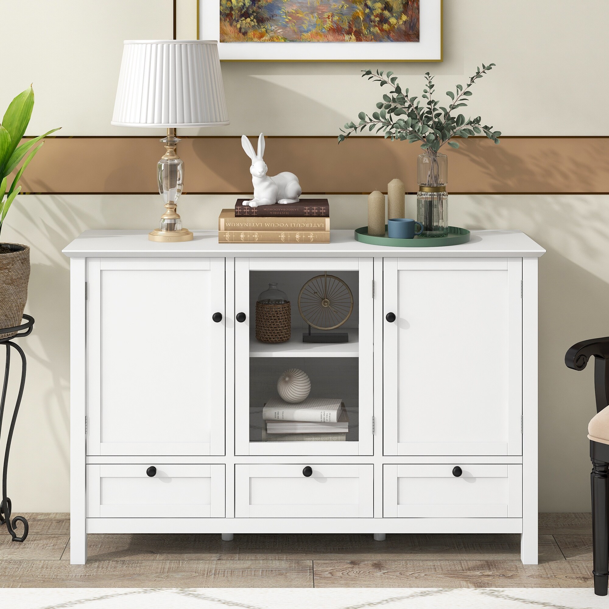 44.9'' Accent Cabinet Modern Console Table Sideboard for Living Room Dining Room With 2 Doors; 3 Drawers - 44.9