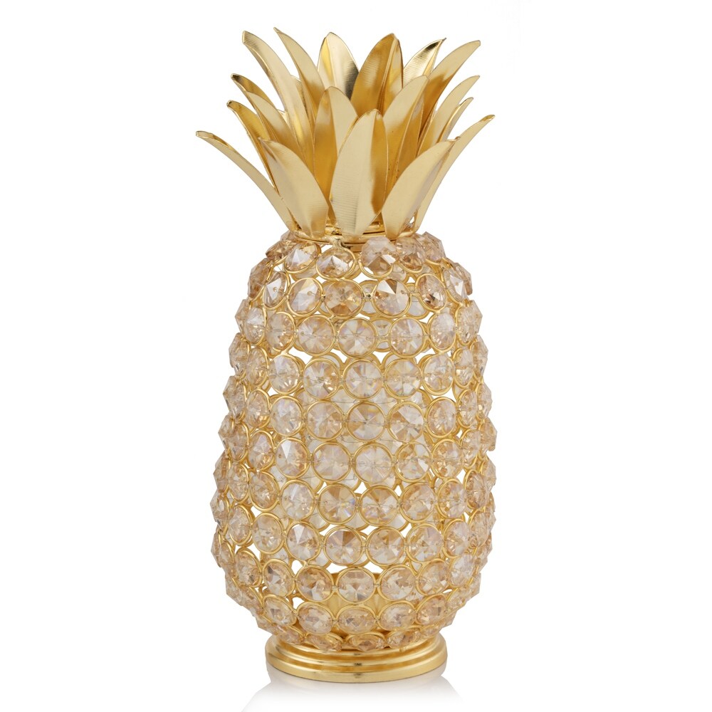 11' Faux Crystal and Gold Pineapple Sculpture   11\