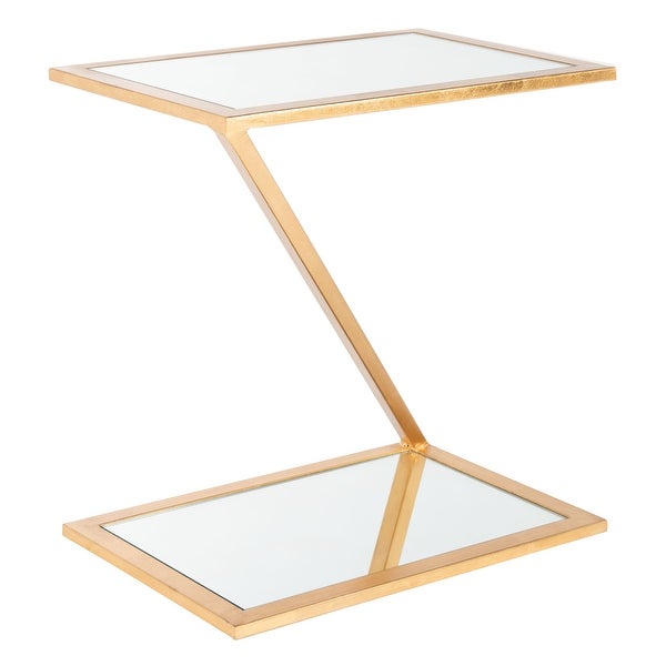 SAFAVIEH Treasures Andrea Gold/ Mirror Top Accent Table - 19.7