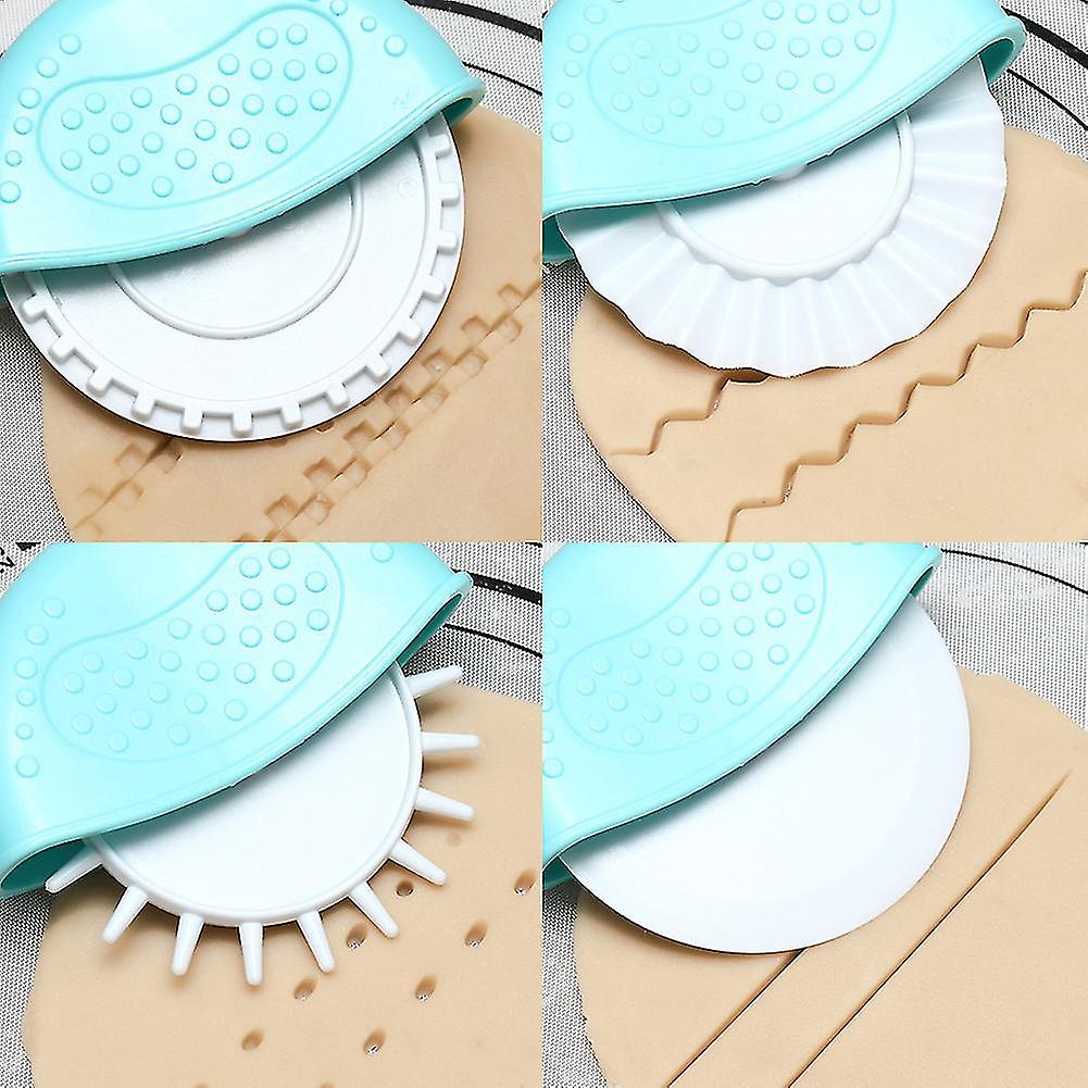 4PCS Home Cake Biscuits Roller Pastry Cutter Wheel Dough Lattice Decorative Kitchen DIY Baking Tool