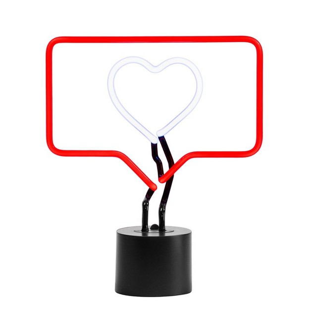 Amped Co 13 X 11 Inches Neon Desk Light Like Sign Symbol Heart Red And White