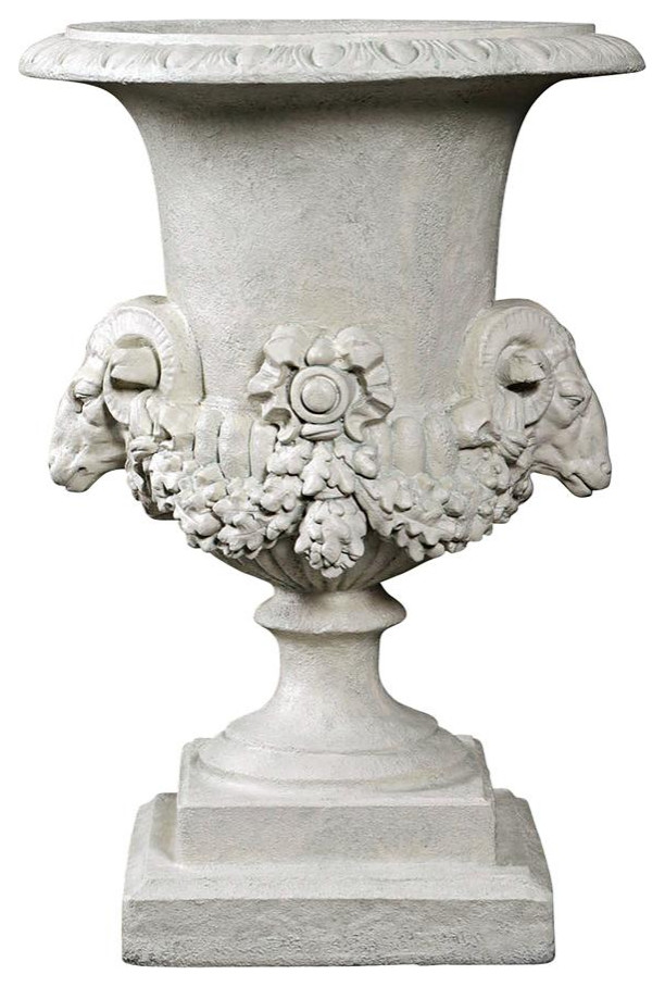 Design Toscano Hermes Rams Head Garden Urn   Traditional   Outdoor Pots And Planters   by Kolibri Decor  Houzz