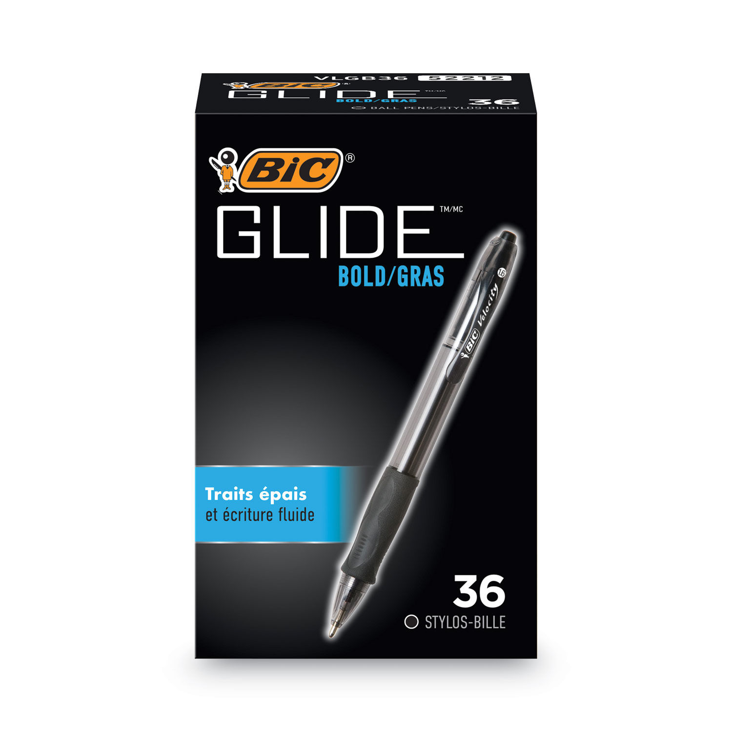 GLIDE Bold Ballpoint Pen Value Pack by BICandreg; BICVLGB361BK