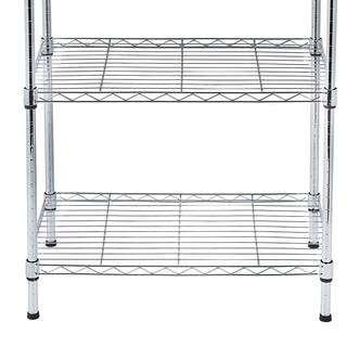 Karl home Chrome 5-Tier Metal Freestanding Garage Storage Shelving Unit (13.78 in. W x 59 in. H x 23.62 in. D) 302992573280