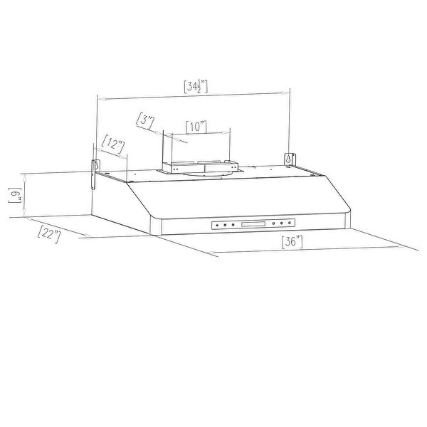 36 in. 500 CFM Ducted Under Cabinet Range Hood in Stainless Steel with Permanent Filters - Delay Shut-off