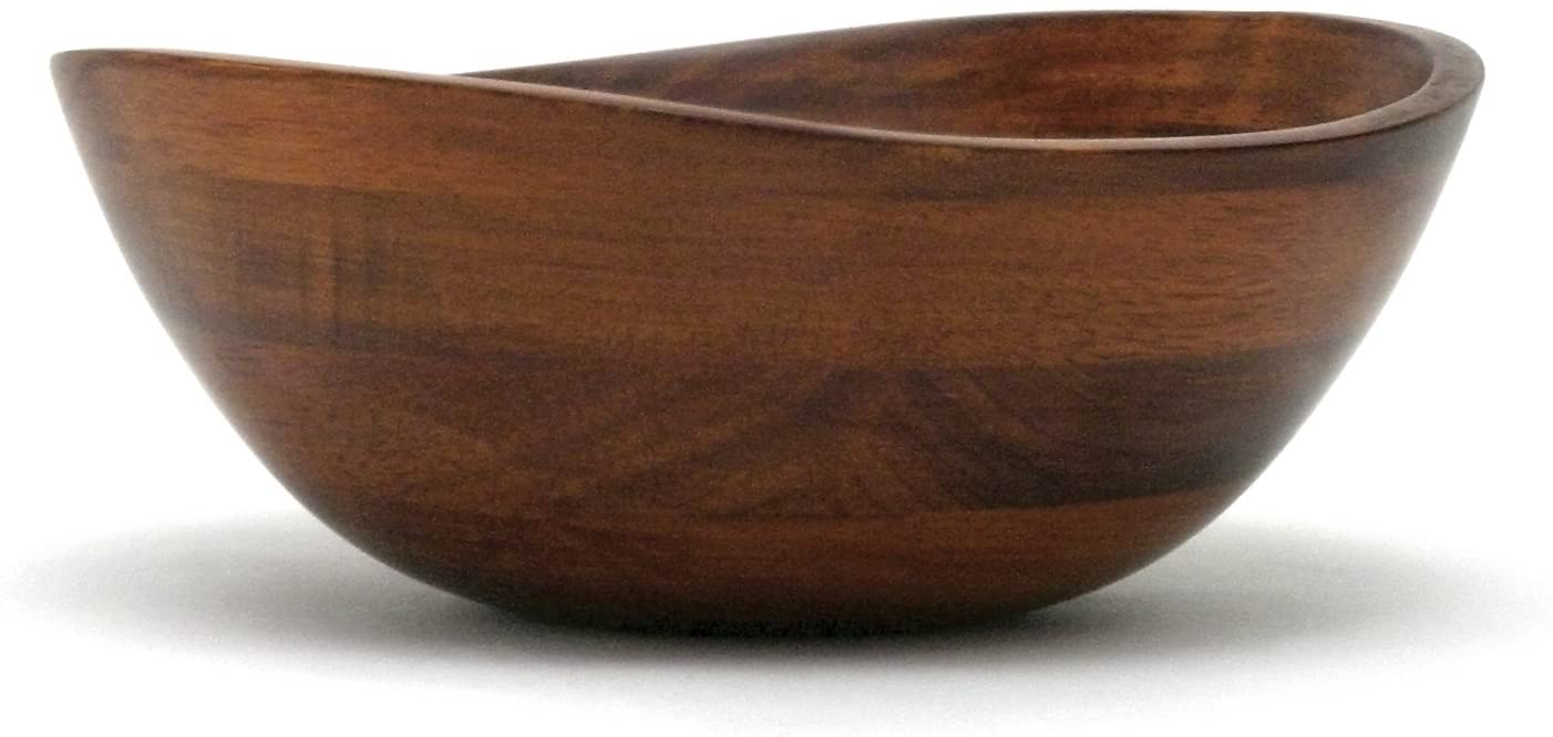 Lipper International Cherry Finished Wavy Rim Serving Bowl for Fruits or Salads， Matte， Small， 7.5 x 7.25 x 3， Single Bowl